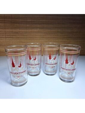 Kentucky Derby 144 Glasses • Set of 4 • Churchill Downs 2018 • Mint Condition